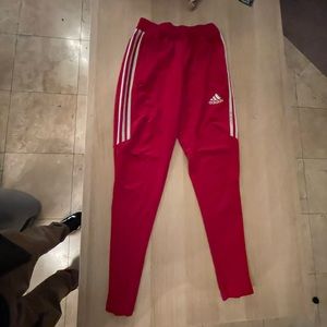ADIDAS ATHLETIC STRIPED PANTS - Red - Size: Small